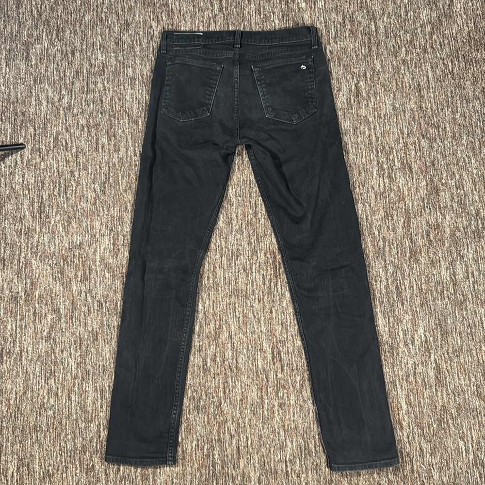 rag & bone slim 2 fit straight leg jeans black size 32 - Picture 6 of 7